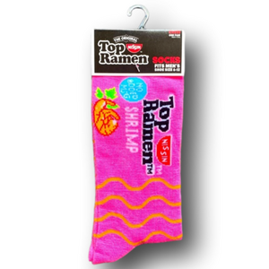 3/$20 Nissin Top Ramen Noodles Shrimp Funny Novelty Crew Socks - Brand New