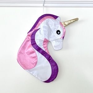 White unicorn with pink purple mane Christmas stocking