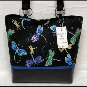 NEW Handmade Dragonfly Shoulder Tote Bag