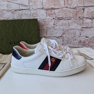 GUCCI ACE LEATHER MENS SNEAKERS