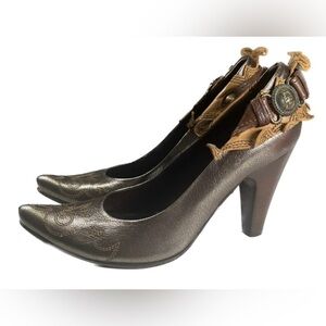 Italian made genuine leather KATE pump western detail size US 7, Euro 37.5