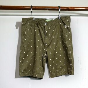 🌻BORN FLY Army Green Aviation Plane Theme Shorts Men's Size 40