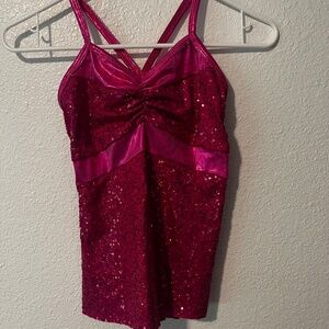 Pink sequined jazz/ tap/ musical theatre dance costume