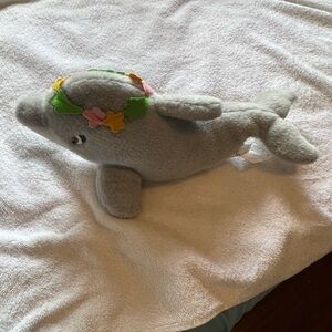 Sea World GRAY & WHITE DOLPHIN with Flower Crown14” Plush STUFFED ANIMAL