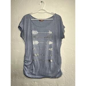 SJS blue arerow cinched t shirt size medium