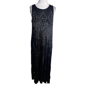 April Cornell vintage velvet beaded dress approx size 6 8