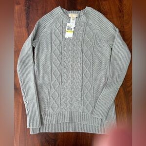 NWT Michael Kors Cable Knit Sweater in Pearl Heather