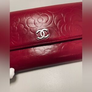 Chanel embossed long wallet