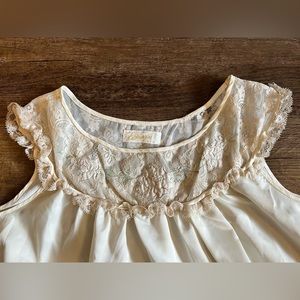 Vtg Batiste Airy Silky Feel Nightie Nightgown Summer Barbizon‎ Embroidered S H6