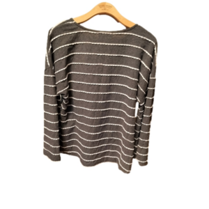 Suzanne Betro gray /White stripped top size XL