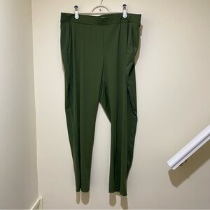 Retrology brand Green Women’s Lightweight Straight Leg  Plus Size Dress Pants