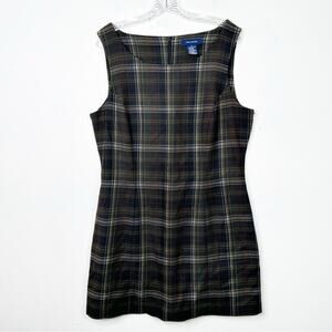 VINTAGE THE LIMITED | Y2K Plaid Wool Blend Sleeveless Sheath Dress Sz. 14