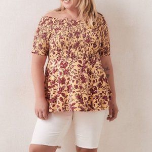 In Every Story...Women Off-Shoulder Top With Smocking Details Plus Size 2X