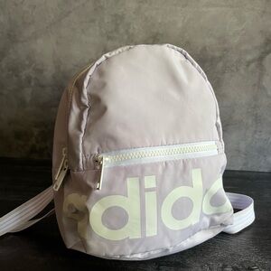 Adidas nylon Light Purple Tint Mini Backpack White Logo Hardware - EUC