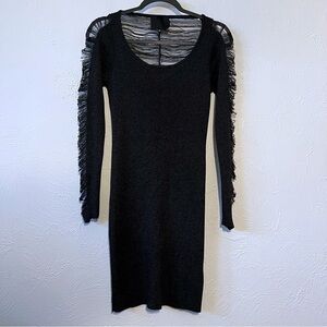 Sara Boo shimmer gunmetal destroyed dress SZ M