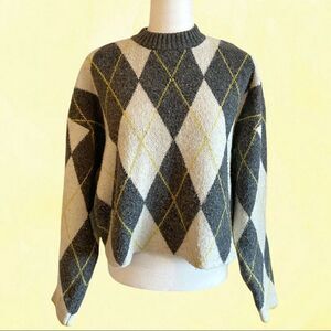 Pringle of Scotland x H&M boxy oversized argyle sweater