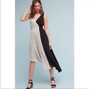 Anthropologie Maeve Elisabel Two Tone Sleeveless Gauzy Asymmetrical Midi Dress