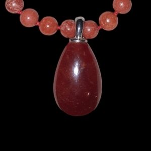 Chinese Jade sterling silver import signed pendant enhancer gemstone