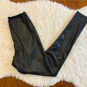 Commando Control High Rise Faux Leather Stretch Leggings Pants Black Size Medium