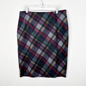 NYCC Vintage Y2K Plaid Dark Academia Stretch Midi Length Skirt Sz. Large