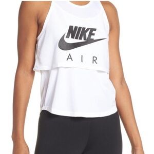 Nike Workout Tank Top with Nike Graphic and Crop Top Feature - Size XS in White