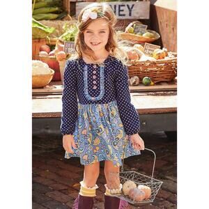 NWT Matilda Jane Moments with you To Market Long Sleeve Polka Dot Dress Girl 2T