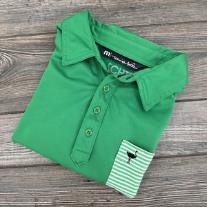 Travis Mathew‎ Large Chive Golf Polo Pima Cotton Blend Men's Green Short Sleeve