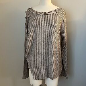 Retrology Asymmetrical Button Shoulder Soft Long Sleeve Sz M