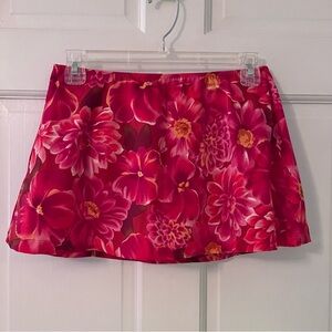 SHAPE FX Pink/Red Floral Hawaiian Bikini Swimsuit Skirt 🌺