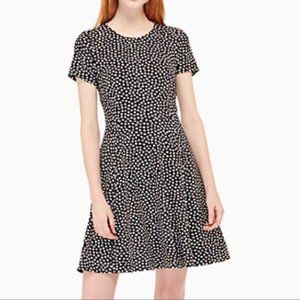 Kate Spade Ponte Spot Dress Black and White Polka Dot Fit and Flare Mini 0