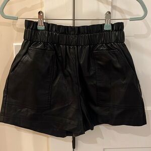 Pleather Black Shorts