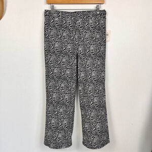 🏃‍♀Retrology Women's Wide Leg Pants Sz Small Crop Black White Animal Print RFTC