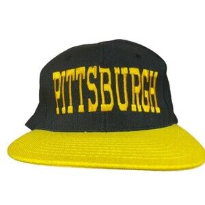 Nissin Pittsburgh Vintage Truck Stop Black Yellow Snapback Cap Hat Men's OS