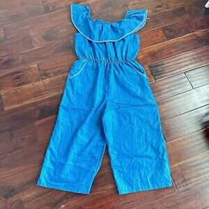 Chambray Denim Jumper Sz L Over/Off the shoulder