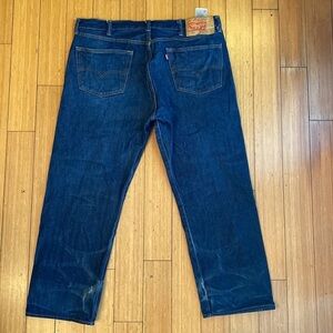 Levis 501 button fly Blue Denim Jeans 42x30.