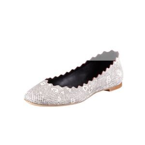 Chloe Lauren snakeskin embossed leather flats