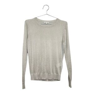 Reiss Albany Metallic Long Sleeve Knit Top Size XS