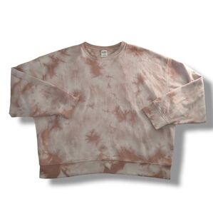 Vs PINK Cream Peach Tie-Dye Pullover Sweatshirt