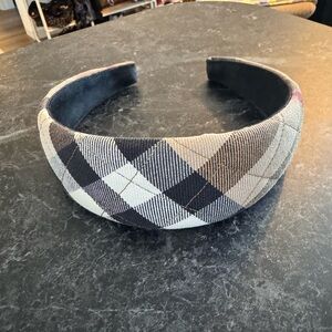 Burberry Headband  Plaid Black Beige