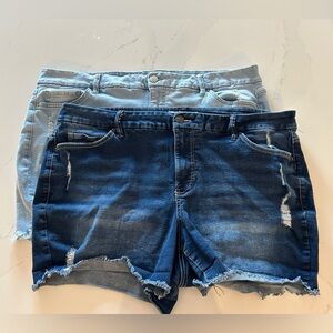 Royalty for me woman blue denim shorts bindle (one dark, one light wash)Size 18W