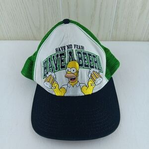 The Simpsons Homer green and white have no fear have a beer trucker cap hat