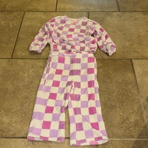 Toddler girl matching check set