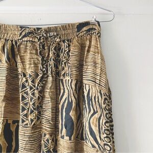 Vintage • Wide Leg Drawstring Pant in Leopard Print