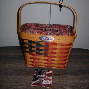 longaberger 25th anniversary american flag basket set