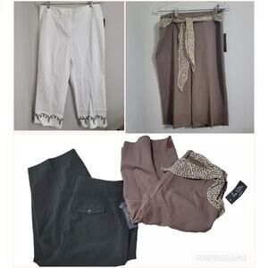 NEW La Vita Petite RQT lot 3 pants 10P Capri Ankle Women belt set lot