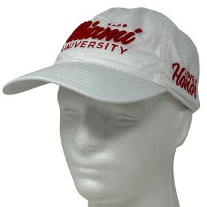 Miami University RedHawks Dad Hat Baseball Cap Love and Honor Strapback White