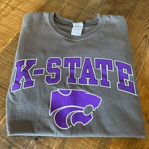 Gilden K-State Long sleeve Tshirt, Size XL Gray/Purple