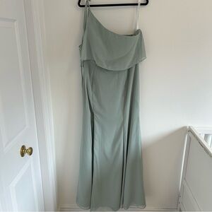 NWT Azazie Floor Length Chiffon Dress Agave Size 14