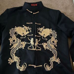 Black Cheongsam  Dragon Blouse