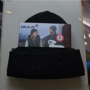 Bula Merino Wool blend Beanie black/Grey cap hat warm outerwear OS